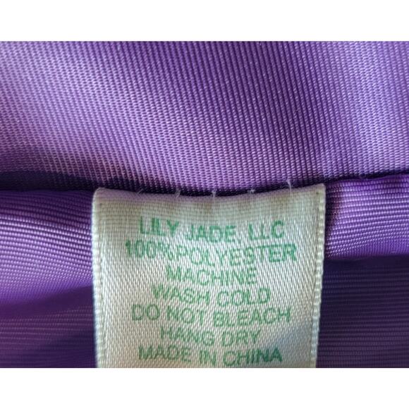 Lily Jade Anna Diaper Bag Black Vegan Leather Purple Lining Rare Discontinued🖤 - Picture 10 of 16